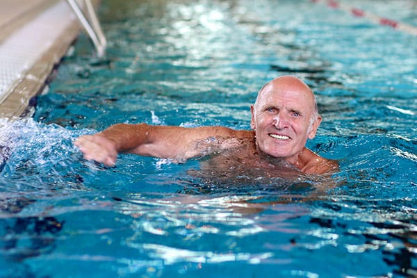 Senior Swimmer in pool